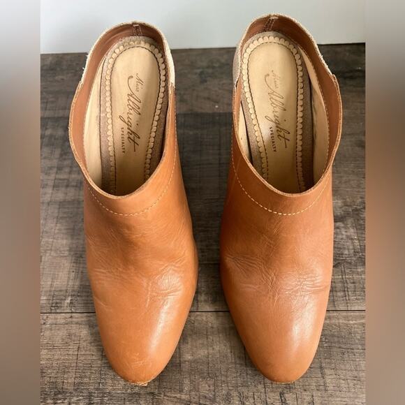 ANTHROPOLOGIE X MISS ALBRIGHT DENNIS BROWN MULE BOOTIES SIZE 9 - Picture 7 of 9